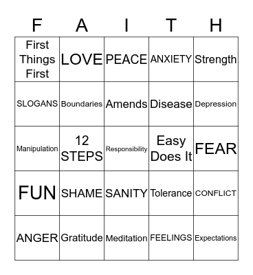 FAITH Bingo Card