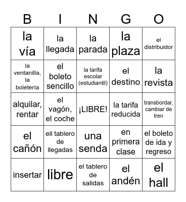 2C3: En tren Bingo Card