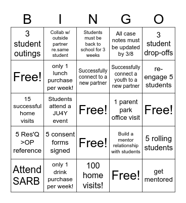 RES'Q Bingo Challenge Bingo Card