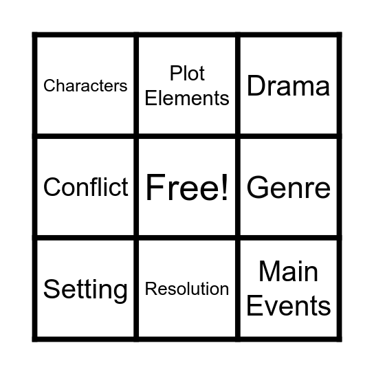 Definition Bingo Card