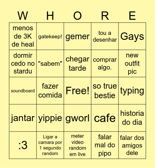 Tiago BINGO! Bingo Card