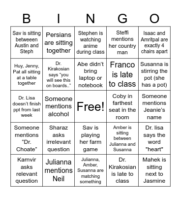 CPM 2027 Bingo Card