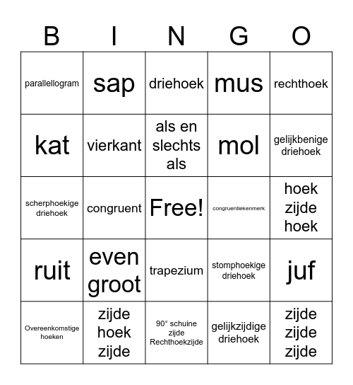 Congruentie Bingo Card