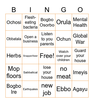 2024 Sign of the Year Bingo Card