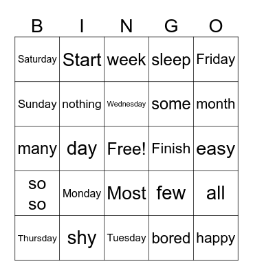 Q2 ASl Bingo 4 Bingo Card