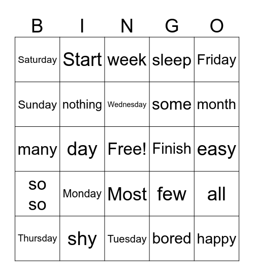 Q2 ASl Bingo 4 Bingo Card