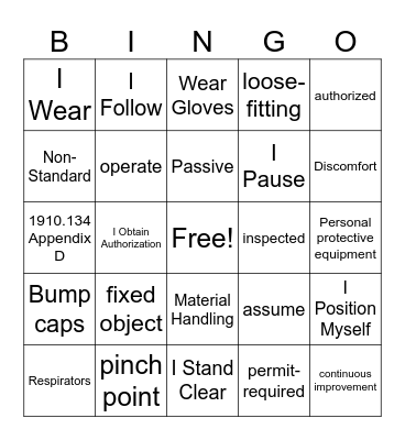 January 2024 HSE Bingo Card