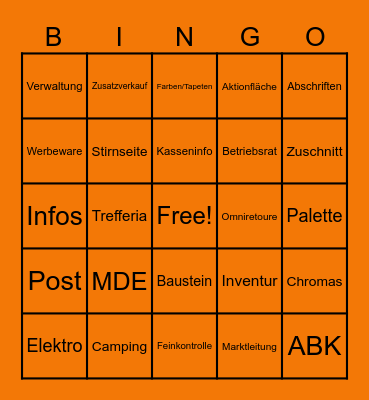 Globus Bingo Card