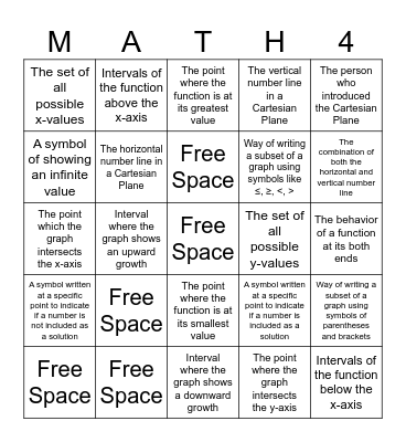 Functionss Bingo Card