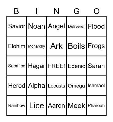 Panorama Bible Study Bingo Card