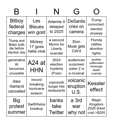 2024 Bingo Card