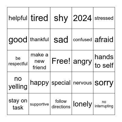 Bingo! Bingo Card