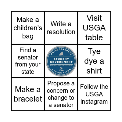 Winter USGA Constiuency Social Bingo Card