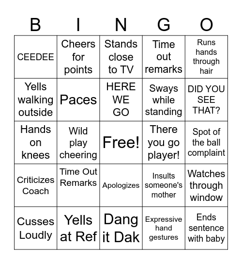 PLAYOFFS Bingo Card