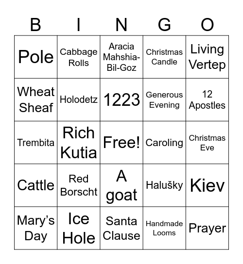 Ukraine Trivia Bingo Card