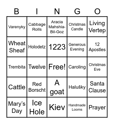 Ukraine Trivia Bingo Card