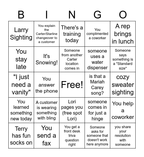 New Year Bingo Bingo Card