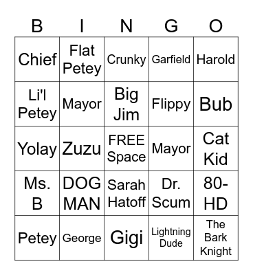 Supa Buddy Bingo Card