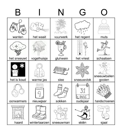 Winter Bingo Card