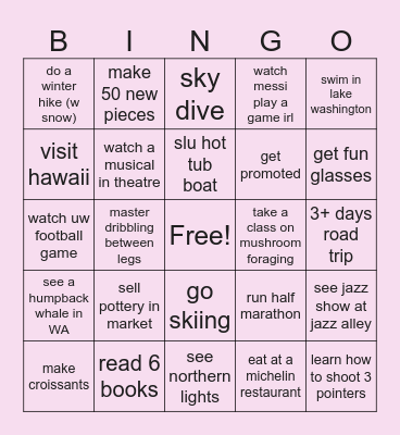 Leah in 2024 Bingo Card