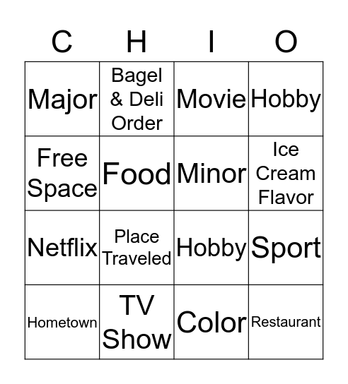 Mini Sisterhood Game Bingo Card