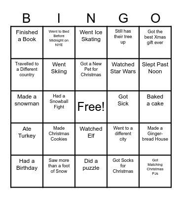 Find Someone Who ____ Over Break Bingo Card