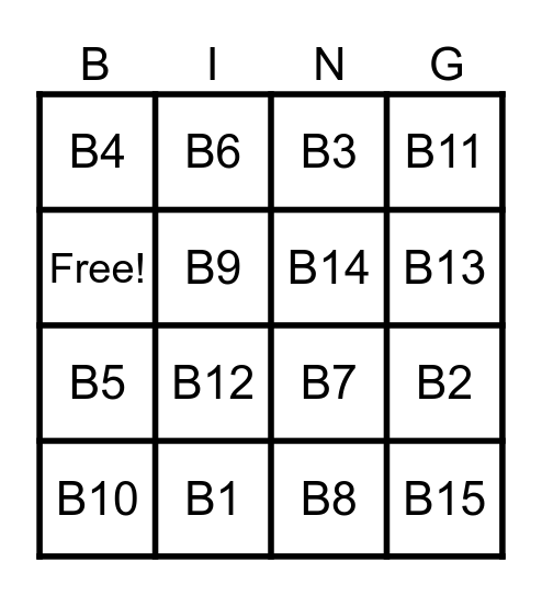 Safety Brief Bingo Card