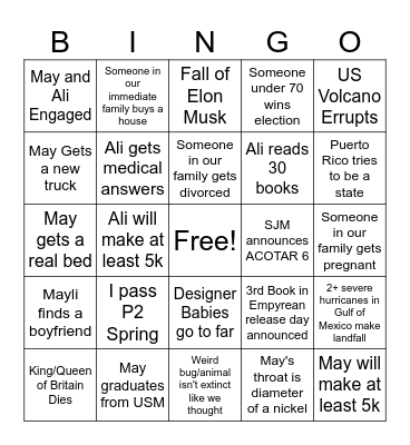 2024 Bingo Card