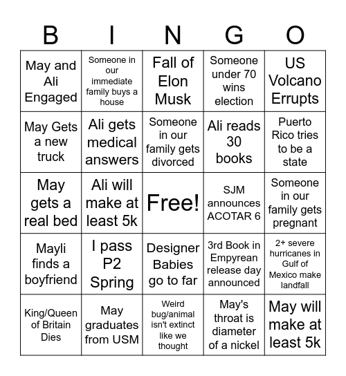 2024 Bingo Card