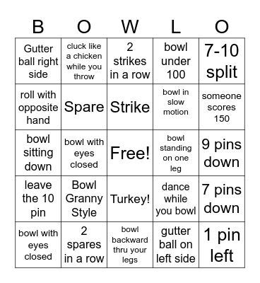Bowling 2024 Bingo Card