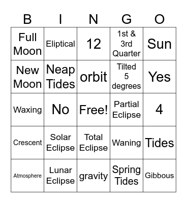 Moon & Tides Review Bingo Card