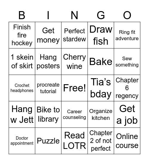 November 2025 Bingo Card