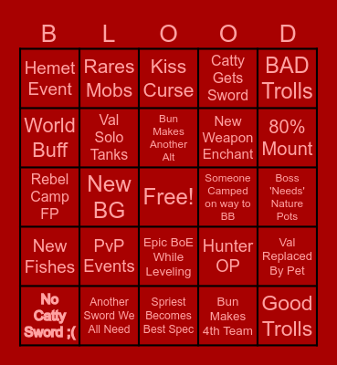 Blood Moon P2 Bingo Card