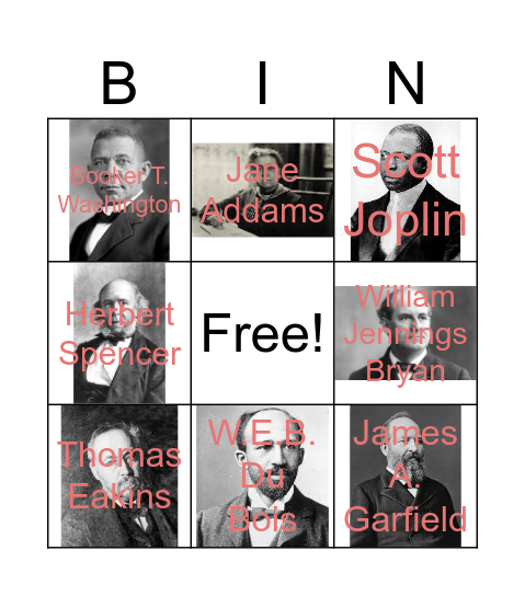 Chapter 13 Important People Bingo Card