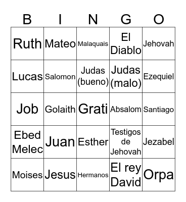 Family Worship Bingo Card