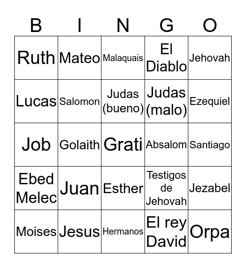 Family Worship Bingo Card