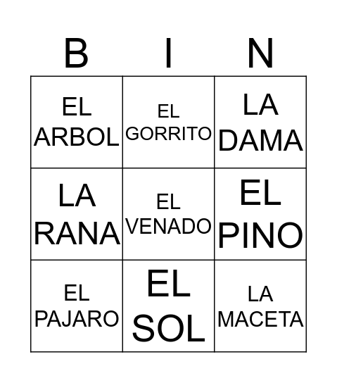 LOTERIA Bingo Card