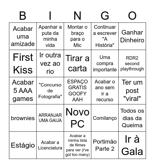 Bingo 2024 Bingo Card