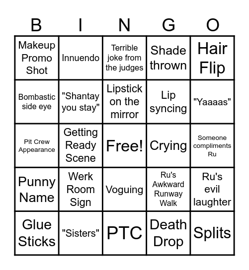 Shantay You Play Bingo Card