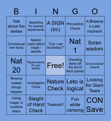 Breena Bingo Card