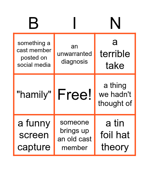 Reddit . com Bingo Card