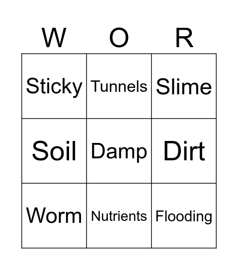 Worm Bingo Card