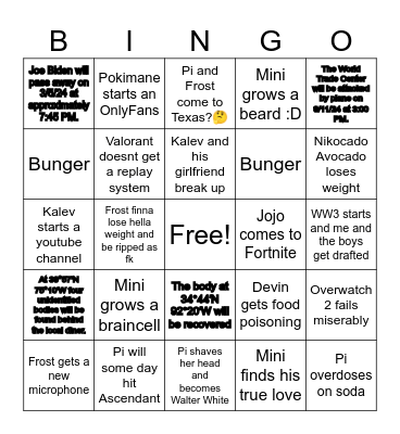 Mini's 2024 BINGO Card
