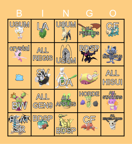 cream's 2024 Shiny Bingo Card