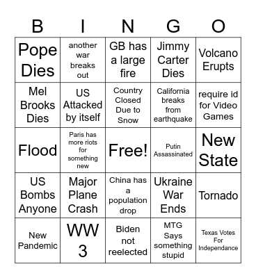 2024 Bingo Card