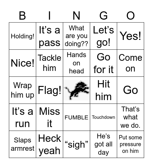 Nick Football Bingo Card