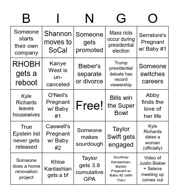 Homies 2024 Bingo Card Bingo Card