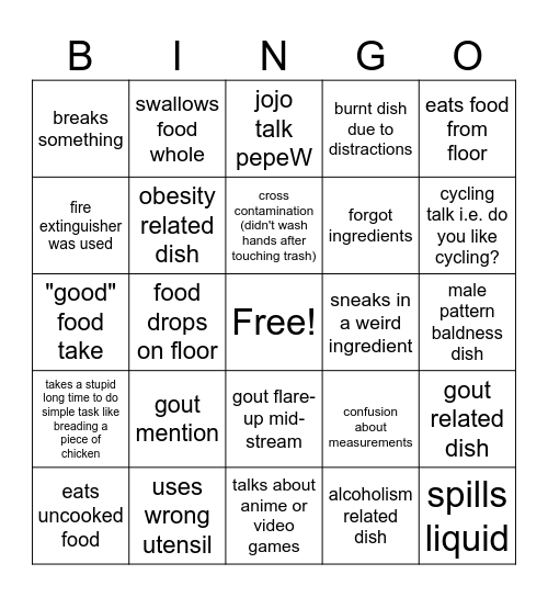 COOKING COLLAB Bingo Card