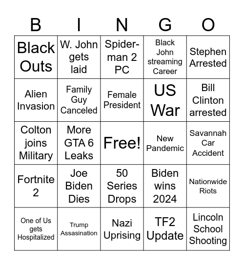 2024 Bingo Card