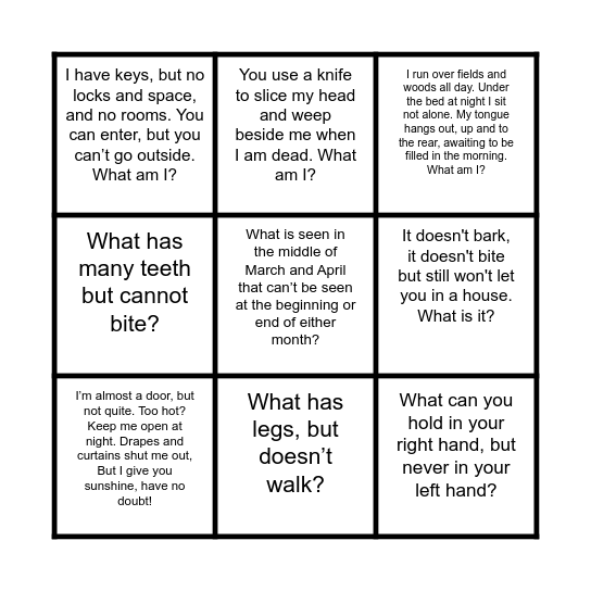 SCAVENGER HUNT Bingo Card